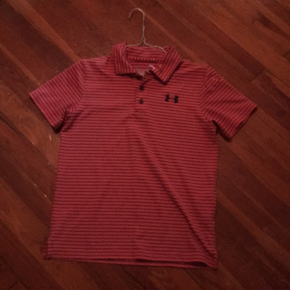 9 kid size under armor variety of tops..All worn.